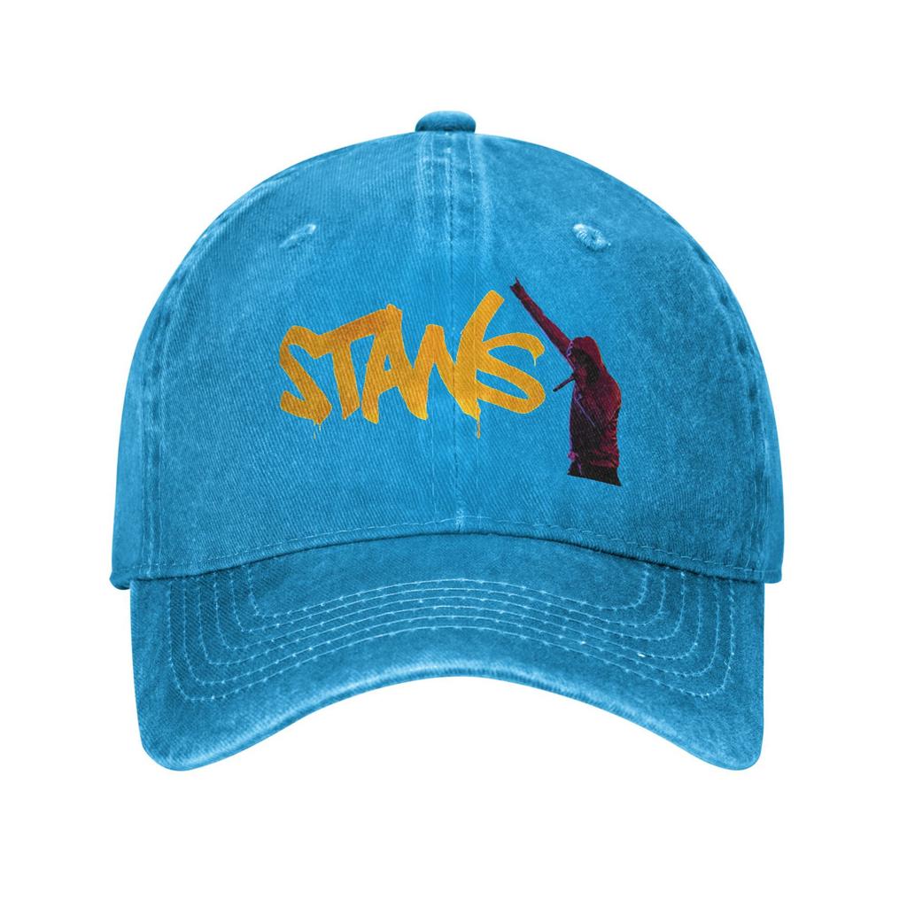 Men Women EMINEM STANS Print Hats Classic Distressed Washed Baseball Cap Adjustable