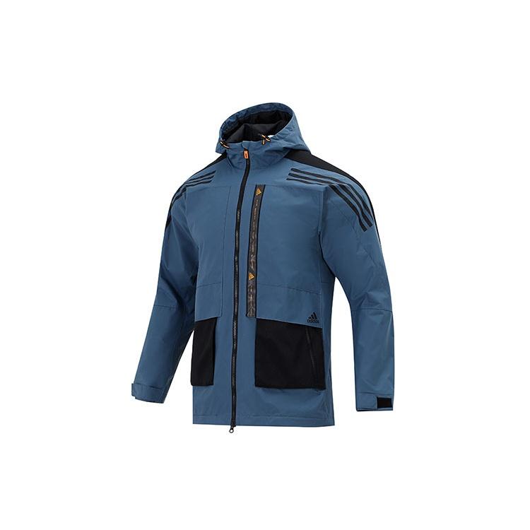 adidas Th 99 Comm Wvjk hooded Zipper Cardigan Jacket Blue Men s HE7402 S