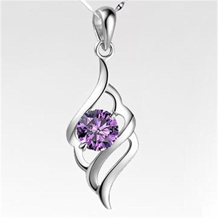 Korean Angel Feather Wings Silver Pendant Necklace