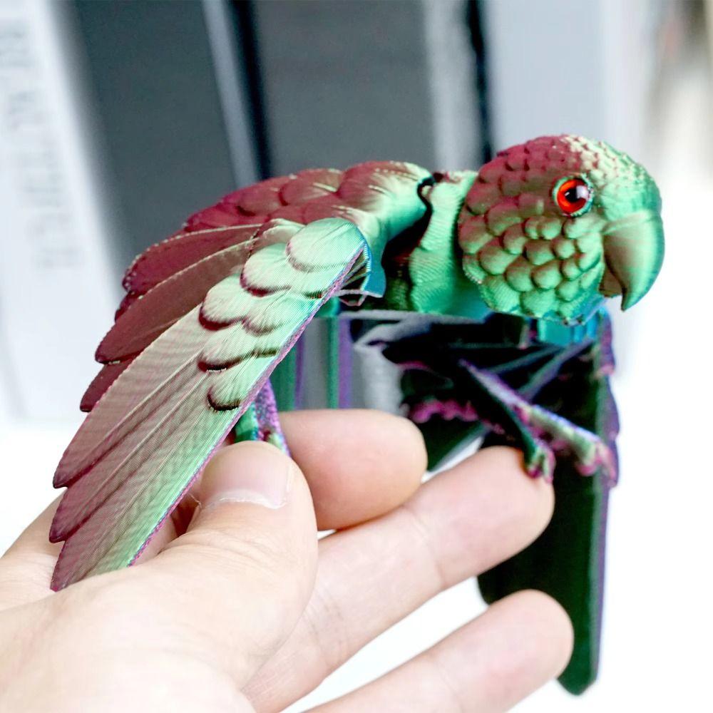 Flexible Animal 3D Printed Parrot Animal 3D Articulated Parrot  Toys  Landscaping Decoration