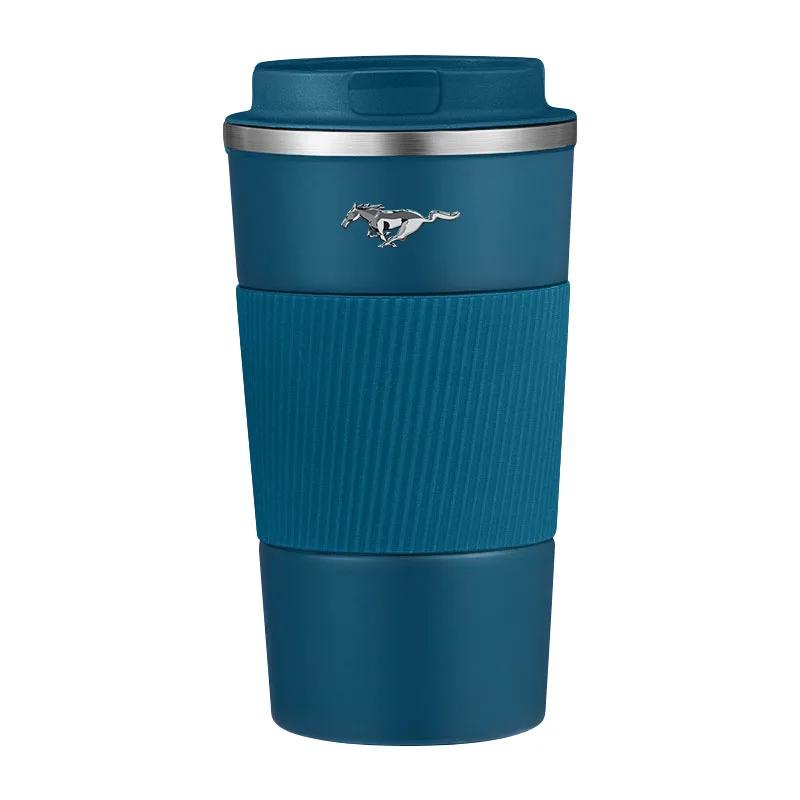 Autocollant de Voiture Mug Thermique 500ML Double Paroi Acier Inoxydable 304 Tasse à Café Thé Vide Pour Ford Mustang Universel Grande Taille Mustang