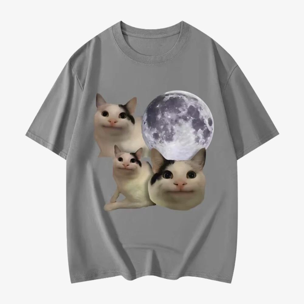 High Quality Fashion Short Sleeve Tshirts Funny Beluga Cat Meme Graphic T Shirts Unisex Women Casual Oversized Tshirts Streetwear