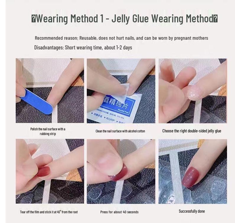 Dreamy French Blush Cat-Eye Diamond Press-On Nails - Handmade, Light-Cured, Hot-Selling False Nail Patches