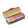 Simple Transparent Pencil Case Plastic Double Door Double Open Pencil Box Storage Box Stationery Estuches Office Supplies