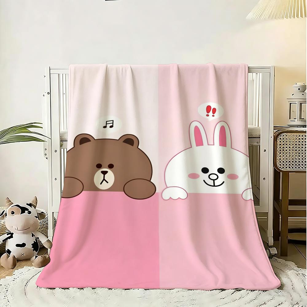 KINGDOM L-LINE F-Friends Throw Soft Flannel Throw Blanket, Lightweight Breathable Summer Nap Blanket For Home Travel Cozy Decor
