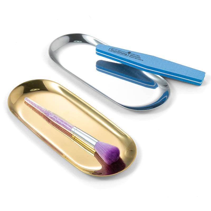 Nail Art Tools Storage Tray Multicolor Rose Gold Sliver for Manicure Working Operation Panel Makeup Tool