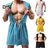 Menn Sexy hette Nattkjole Ermeløs Ensfarge Hollow Out Mesh Sommer Loungewear Snøring Nattkåpe Hjemmeklær