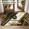 Crystal Velvet Square Rug Custom NameJohn Deere Pattern Non Slip Home Floor Decor Rug