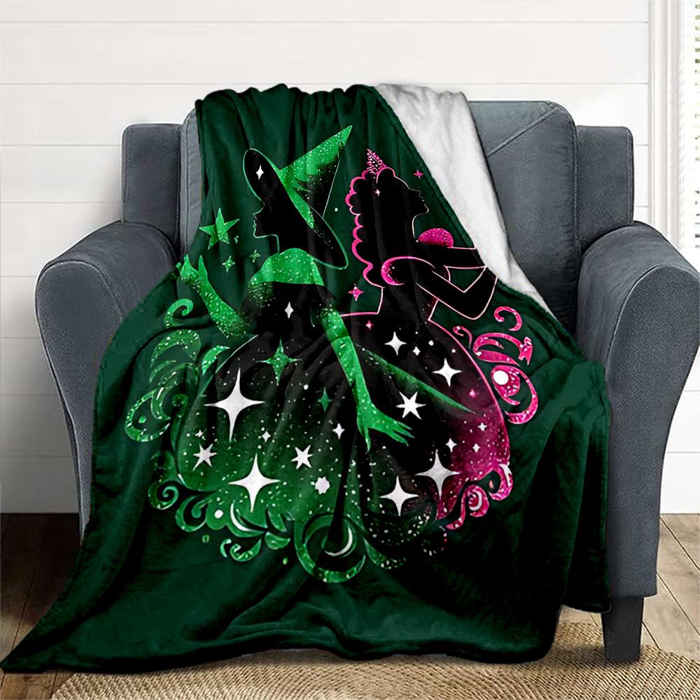 1pc Witched Outdoor Blanket Lightweight Flannel, Soft & Warm, All-Season Use for Sofa, Outdoor, Camping, Living Room, Office082