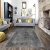 Vintage Gray Soft Carpet - Non-Slip Base, Machine Washable Area Rug, Retro Turkish Oriental Kilim Rug