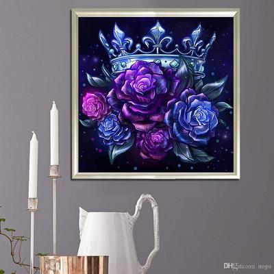 5D DIY Διαμαντοζωγραφική Λουλούδια και Κορώνα Διαμαντοκέντημα Πλήρες Τοποθέτημα Κιτ Σταυροβελονιάς Άνιμε Διακόσμηση Σπιτιού Χειροποίητο Δώρο