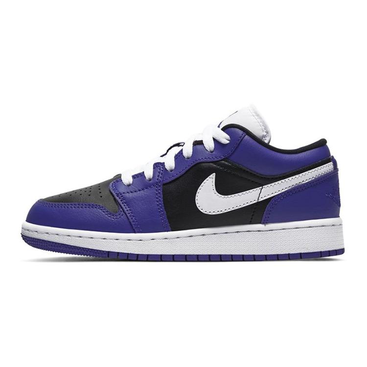 (GS) Air Jordan 1 Low Black Court Purple Kids 553560-501 EU 36.5