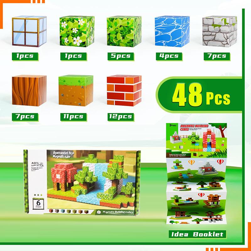 Pink Princess Castle Magnetic Cube Building Blocks - STEM Educational Toy Set