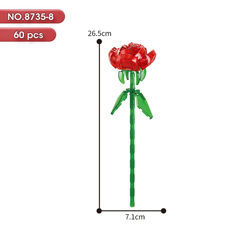 HOT MOC Flowers DIY Potted Plants Micro Landscapes Mini Art Construction Building Blocks Sets Model Dolls Brick Girls Toys Gifts