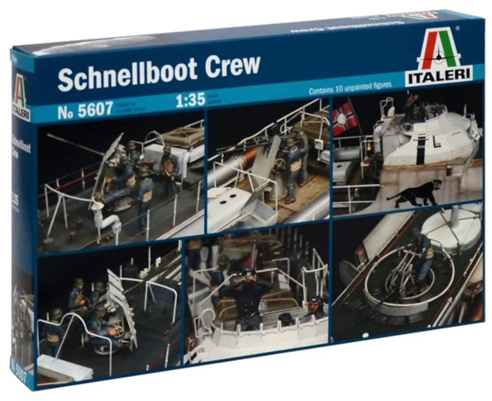 

Platz Italeri WWII German Schnellboot Crew Figures Plastic Model Kit IT5607 1/35 (10 Pieces) (Ship)