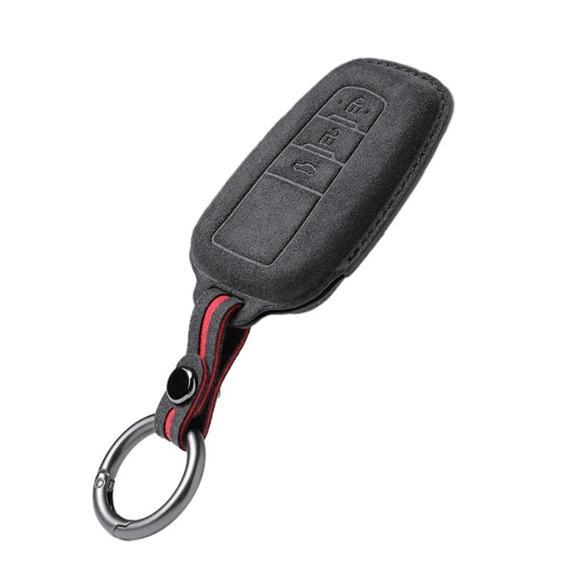 Für Toyota Prius Camry Corolla CHR C-HR RAV4 Land Cruiser 2/3 Tasten Leder Autoschlüsselhülle Schlüsselanhänger Wildleder Zubehör