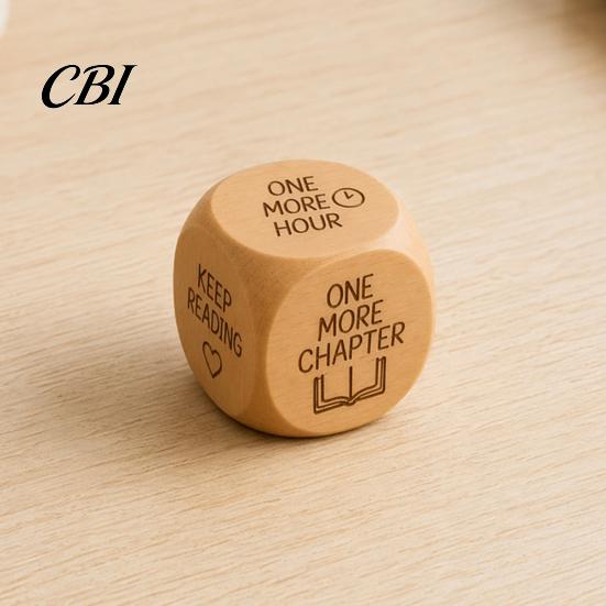 Reading Decider Dice 1/2Pcs Wooden Decision Dice, 6-Sided Decision-Making for Compact Bookworms, Theme Gift Lovers Cube