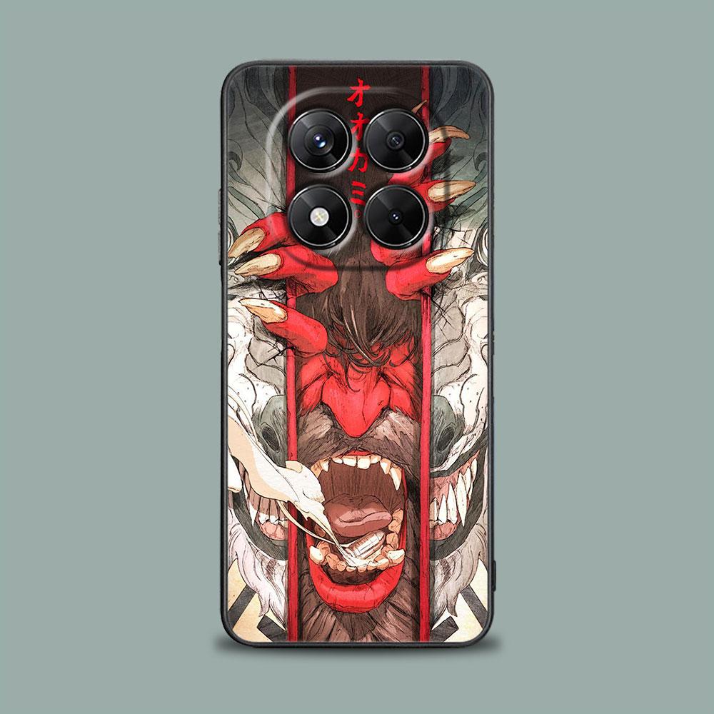 Samurai Ghost Hannya Ukiyo-E Mask Phone Case for Xiaomi Redmi 14C 12C 10C 13C 4G Redmi Note 14 13 12 11 10 Pro Plus 12S 9S Cover