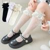 Cotton Spandex Lace Stockings Mesh Girl Long Socks Calf Socks Lolita Sock
