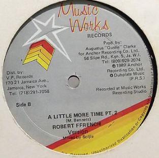 

12inch Record ROBERT FFRENCH A Little More Time NONE Music Works Rec 1989 Jamaica Reggae Ska Dub Used