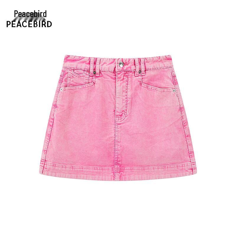 PEACEBIRD Women s Washed Corduroy Denim A-line Skirt L