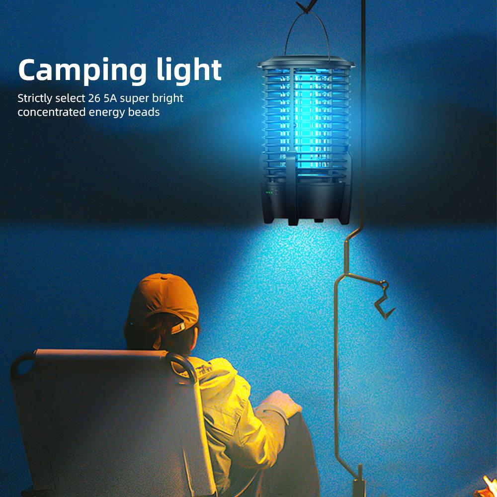 2-in-1 Portable Camping Light and Mosquito Zapper 2000V Electric Bug Zapper Outdoor Lamp Built-in