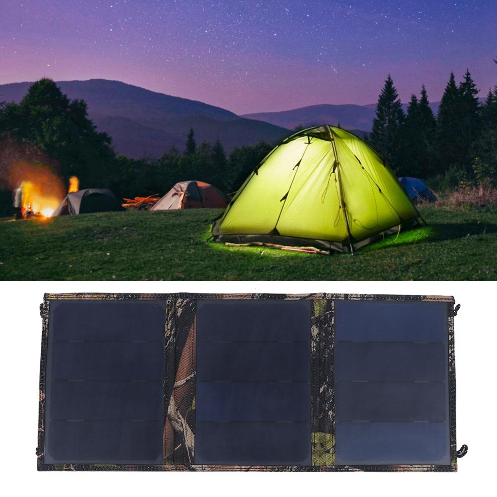 5W 5V Portable Outdoor Solar Panel Foldable Bag Charger for 5V Device Charging Camouflage