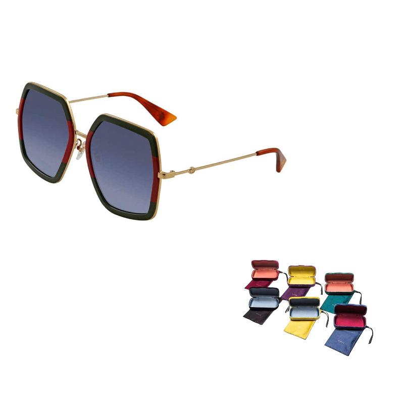 

GUCCI Logo Women s Metal Oversized Frame Sunglasses Gold F серый