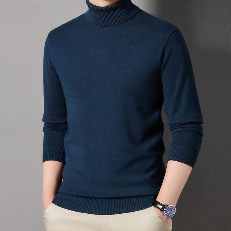Neuer Stehkragen-Pullover für Herren, Strickpullover, Winter-Halb-Stehkragen-Bottom-Shirt mit langen Ärmeln, trendig, lässig