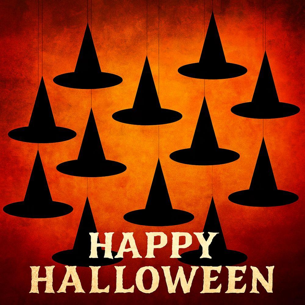 12pcs Handmade Witch Hat Decoration DIY Hat Wall Decor Halloween Hat Hanging Pendant  Photo Props