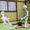 Articulated Tiny Human Skeleton Replicas, 9cm White Skull Model, Human Skeleton Model for Halloween Display Craft Toy