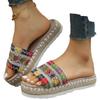 European and American Ethnic Style Foreign Trade Large Size Women Thick Bottom Fish Mouth Hemp Rope Candy Color Slippers New Manufacturers Wholesale