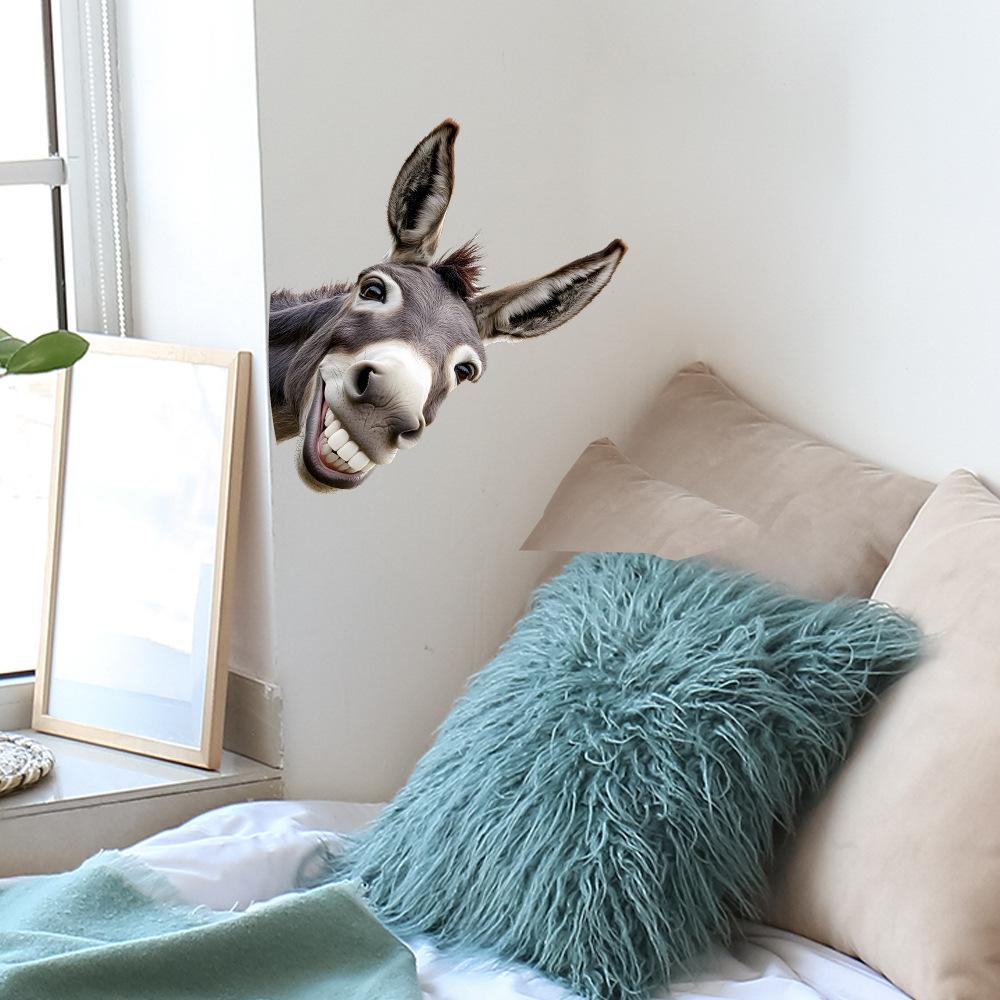 Personalised Quirky Donkey Head Balcony Glass Window Home Beautification Decoration Window Stickers