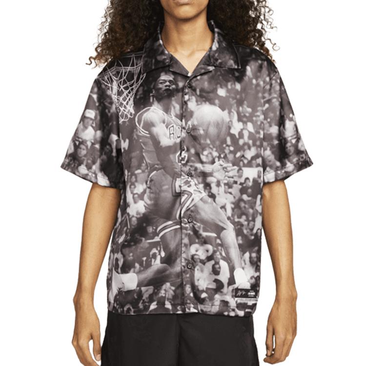 Jordan X A Ma Maniére Collaborative Full Print Character And Letter Short Sleeve Shirt Men Tops Multicolor DJ9761-010