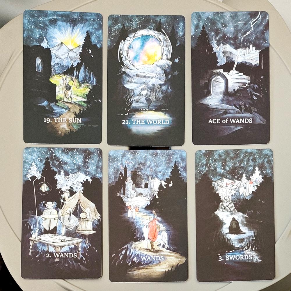 The Endless Tarot Deck 80 Hand-Drawn Panoramic Cards 10.3 X 6 Cm Seamless Landscape Fantasy Tarot