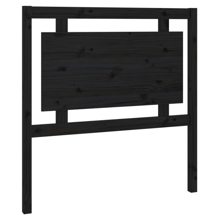 VidaXL Headboard Black 95.5x4x100 Cm Solid Pine Wood 817924