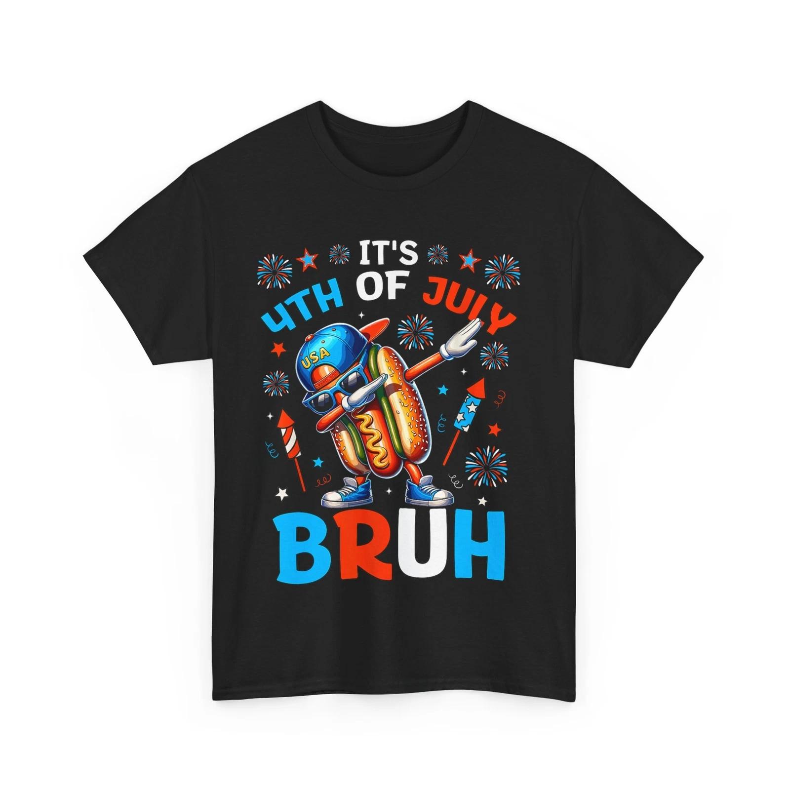 Hotdog 4th of July Shirt, Bruh It s 4th of July Independence Day Funny Shirt 3XL