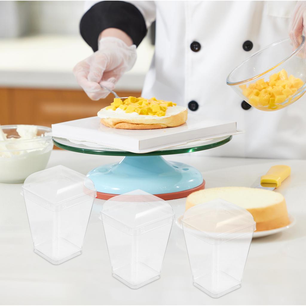 Cupa Desert Cupe Festival Deserturi cu Capace Curea Mica Nunta Plastic pentru Casa