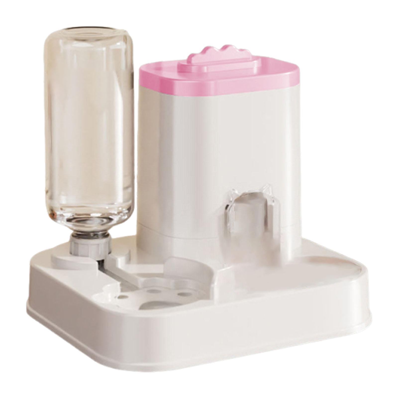 

Portable Automatic Feeder and Water Dispenser Large Capacity Non Slip Bowl for Bunny Cat Dog Feeding at Home рожевий