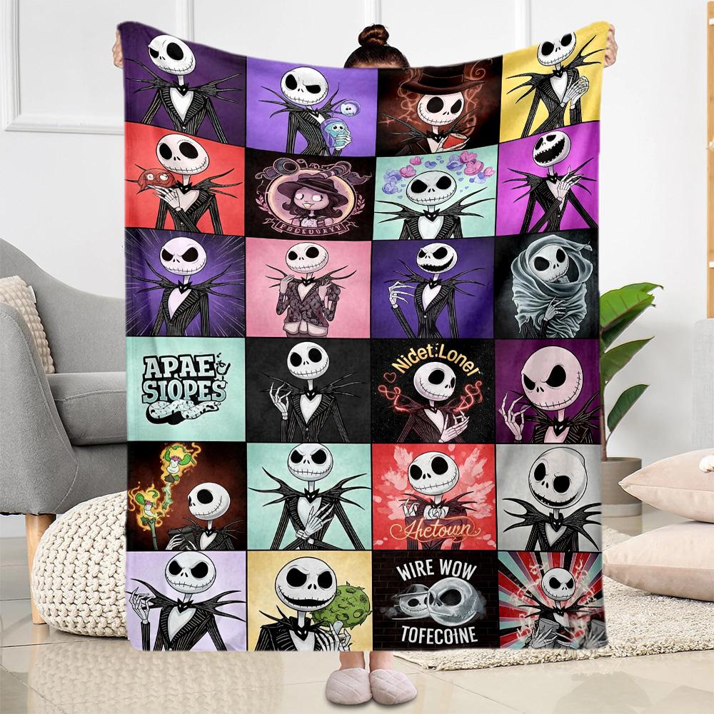 Christmas Nightmare Blanket Durable Comfort Perfect for Couch Picnics Sofa All-Season Use Digital Print Suitable for Gifting Relatives and Friends