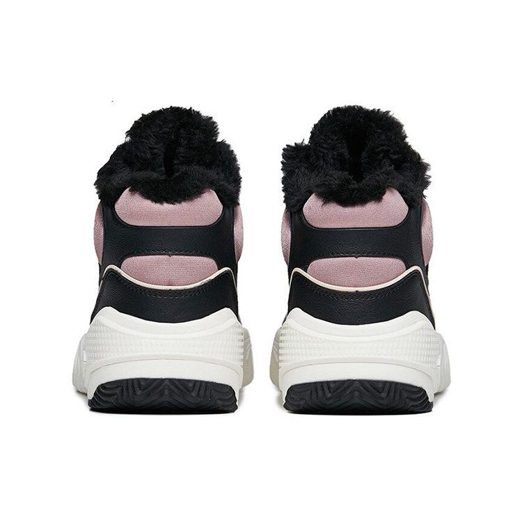 Anta Flame Abrasion Resistant High top Skateboard Shoes Women's Black White Purple 122248990R-4