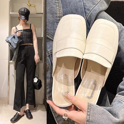 Pantoufles à bout couvert à la mode Chaussures basses décontractées pour femmes Mules Pantofle Mules de luxe Nouvelle mode Talons en caoutchouc pour sabots