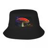Red Toadstool In the Forest Bucket Hat Beach Bag Fashionable F Hip Hop Unisex Cap Womens