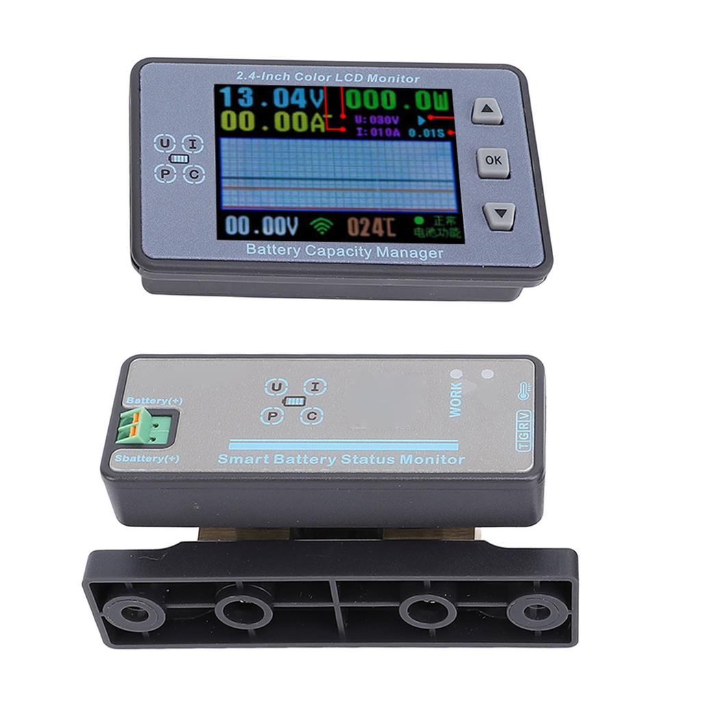 Battery Monitor 2.4 Inch Screen Multifunctional Battery Capacity Percentage Time Power Voltage Meter 120V 500A