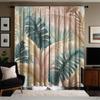 2 szt. Zasłony z nadrukiem liści monstery w kolorach tropikalnej zieleni i różu   tkanina poliestrowa   można prać w pralce   odpowiednie do sypialni, salonów