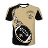 Ragbyové 3D tištěné denní ležérní sportovní pánské tričko s kulatým výstřihem a krátkým rukávem