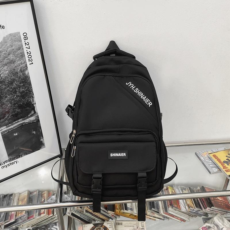 Backpack simple large capacity waterproof fabric travel backpack leisure junior high school student high school student schoolbag