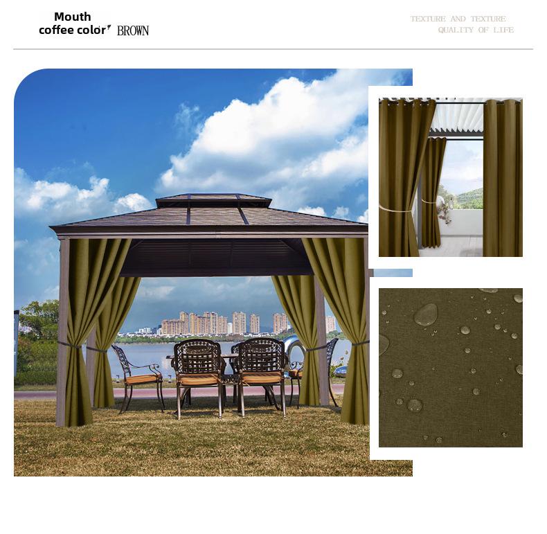 Wasserdichter Verdunkelungsvorhang für Außenbalkon - Sonnenschutzstoff aus feinem Leinen