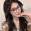 Big Face, Small Face, With Large Frame Glasses, Women'S Round Glasses Frame Can Be Myopic, With Degree, Frame, Korean Matte Plain Face