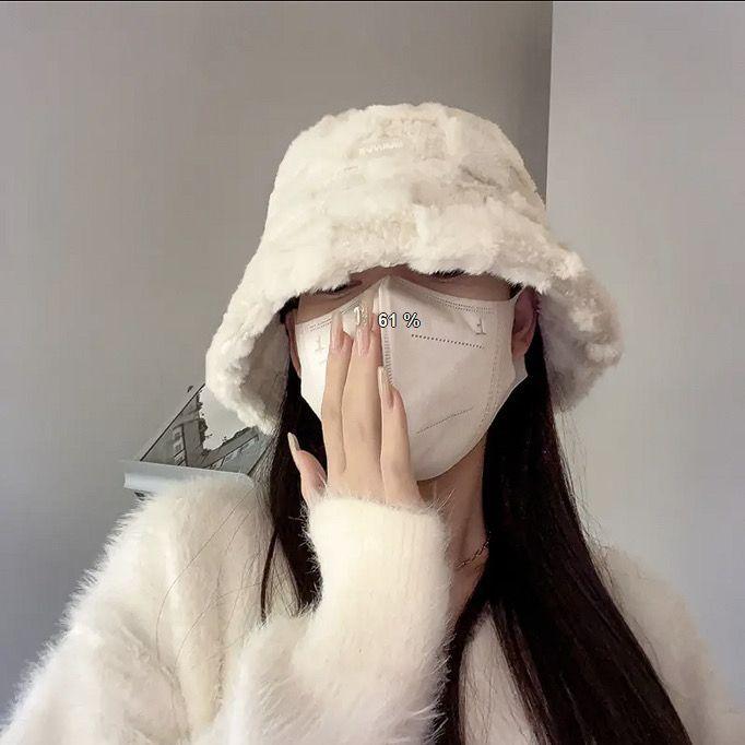New Basin Hat Women's Autumn and Winter Versatile Lamb Wool Warm Bucket Hat Fashionable and Cute Plush Lion Hat